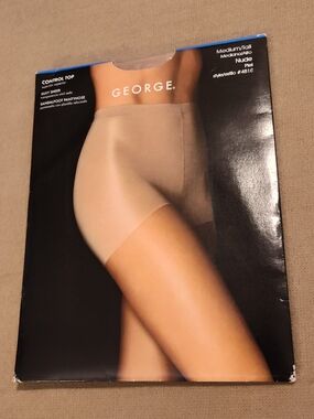 NWT! George Nude Control Top Sandalfoot Pantyhose Medium/Tall